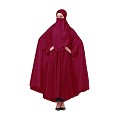 Free size jilbab with nose piece- Maroon